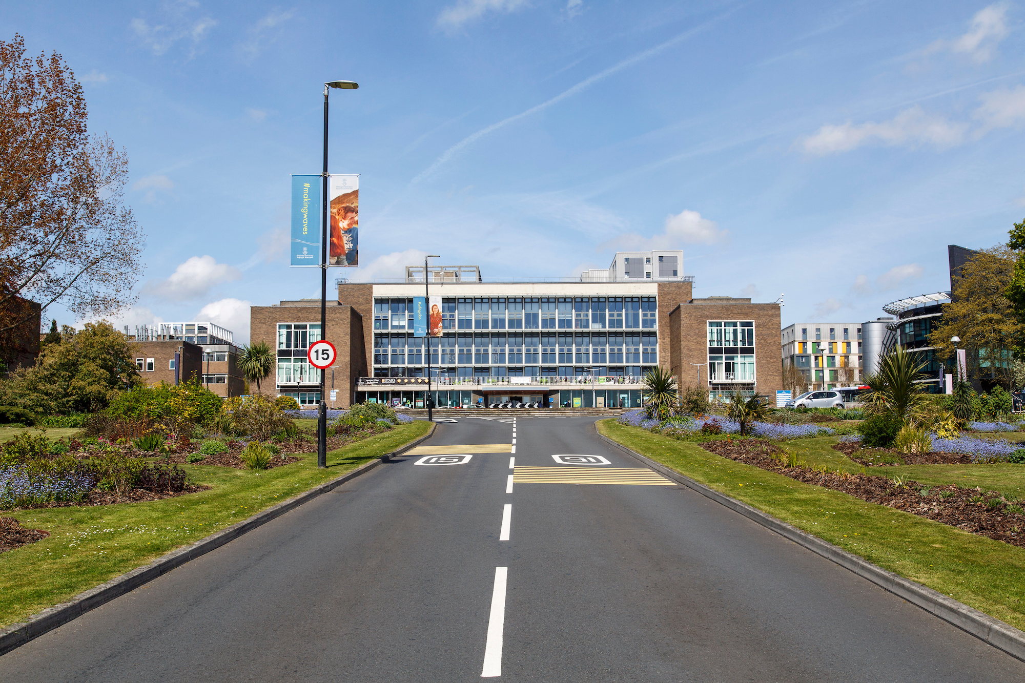 Swansea, UK: May 04, 2016: Fulton House is the main building at Swansea University's Singleton Campus. It is to be replaced by a more 21st century building.